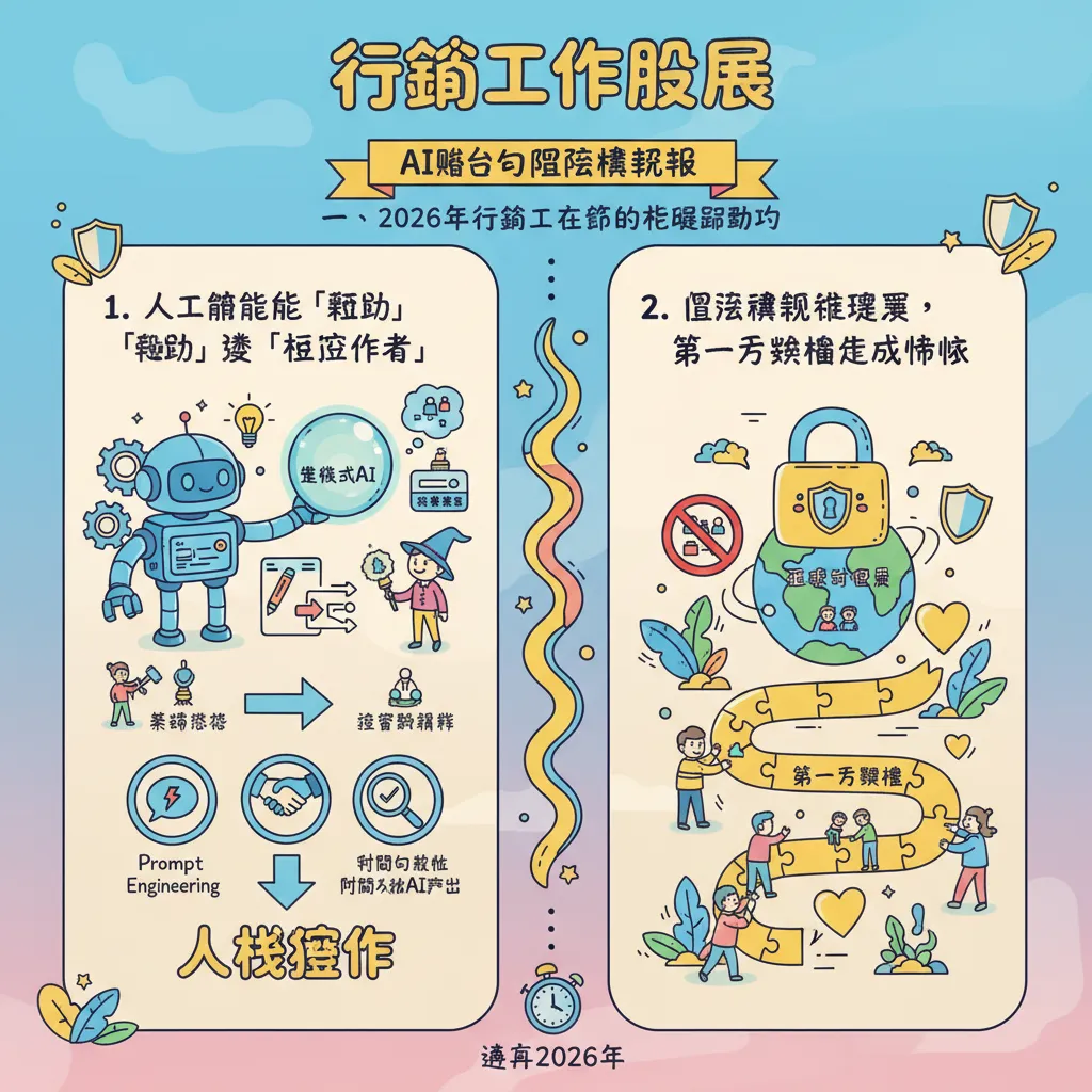 一、2026年行銷生態的核心驅動力：AI融合與隱私權新規